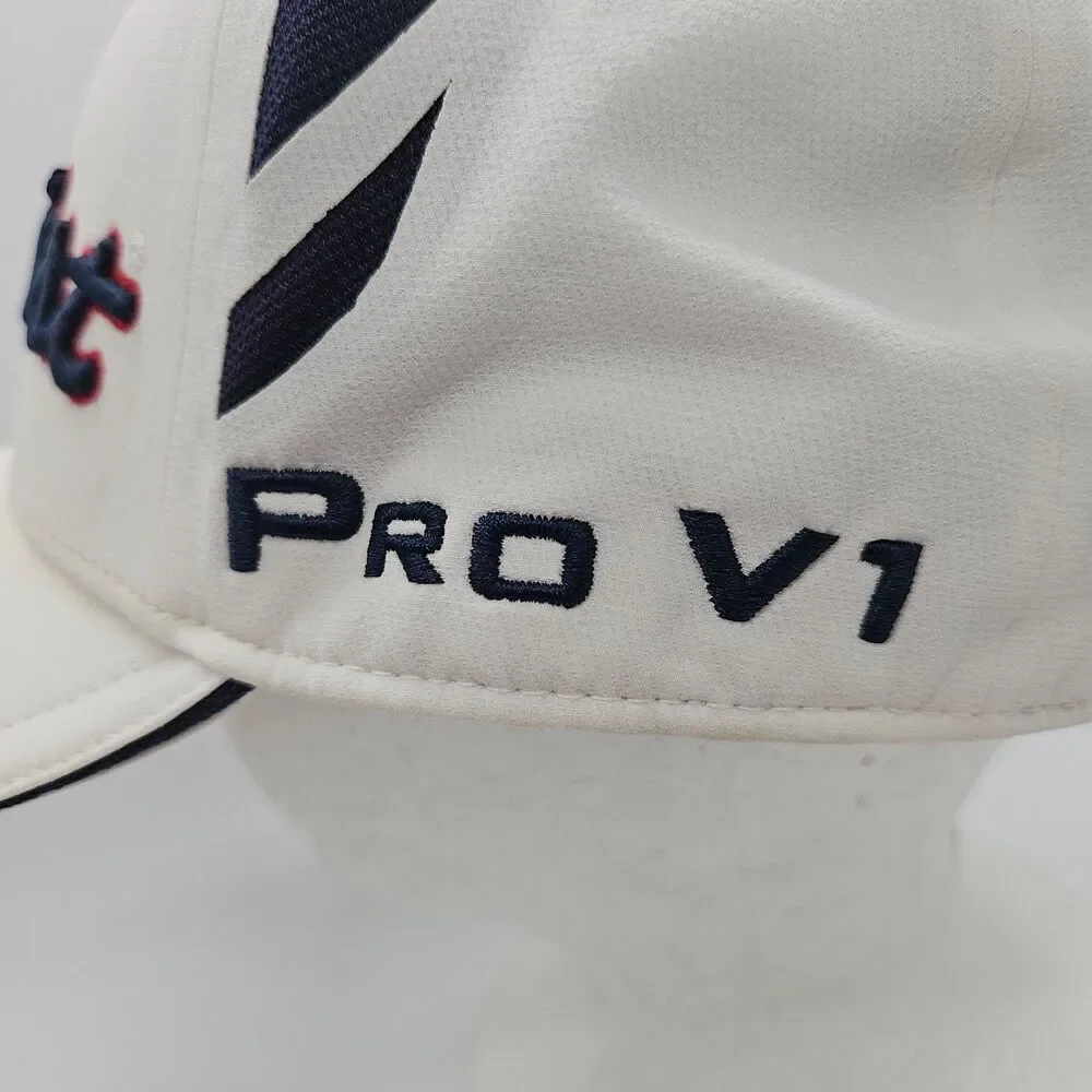 Titleist Golf Hat Cap Fitted White Pro V1 Golf USA American Flag Patriotic L/XL
